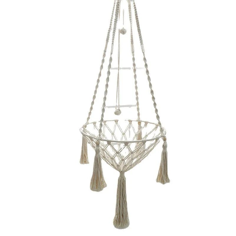 Give your feline a sanctuary in the sky with this hand‑woven luxury cat hammock, designed to float elegantly in your home like a piece of boho décor. The soft, suspended nest cradles your cat in complete comfort, while the exquisite macramé detailing. - Luxempirez