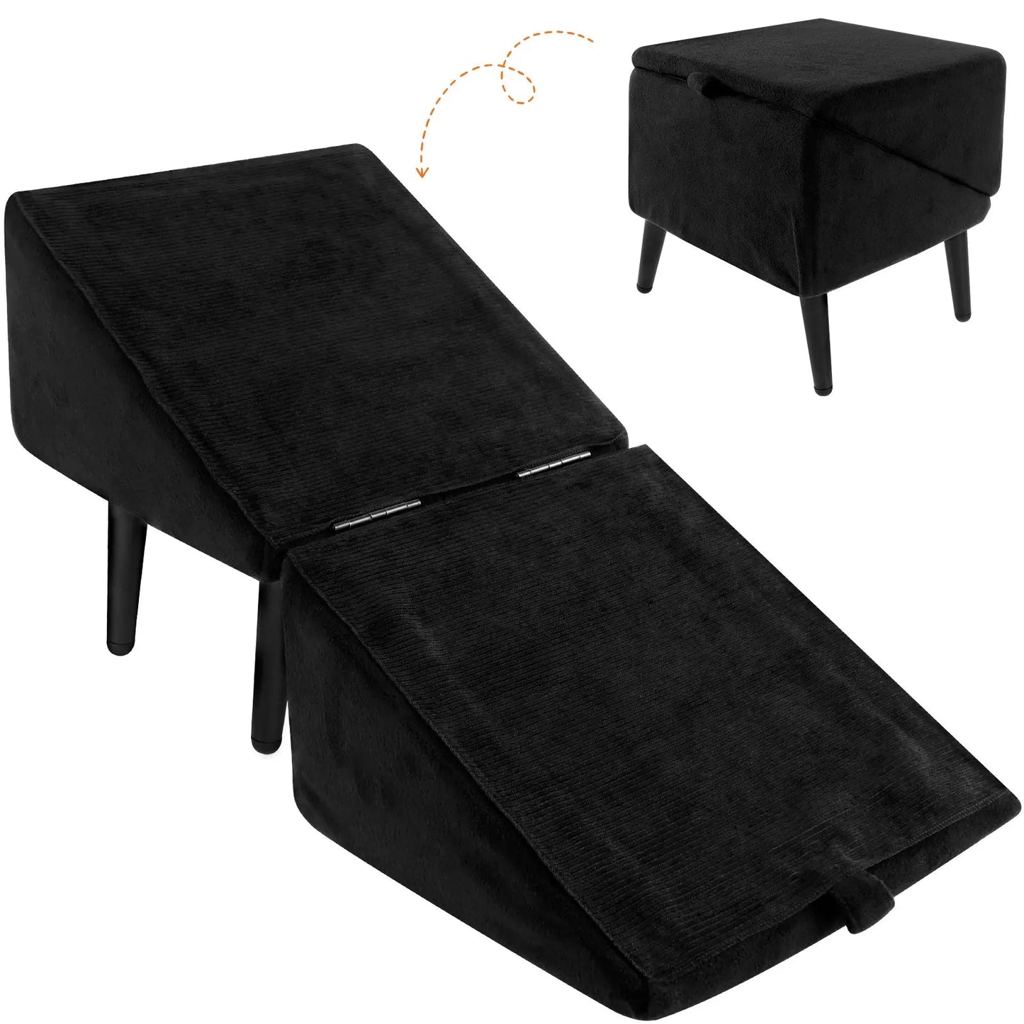 Give your furry friend safe, effortless access to the sofa with this plush indoor pet ladder, designed to protect joints and keep your home looking stylish. - Luxempirez