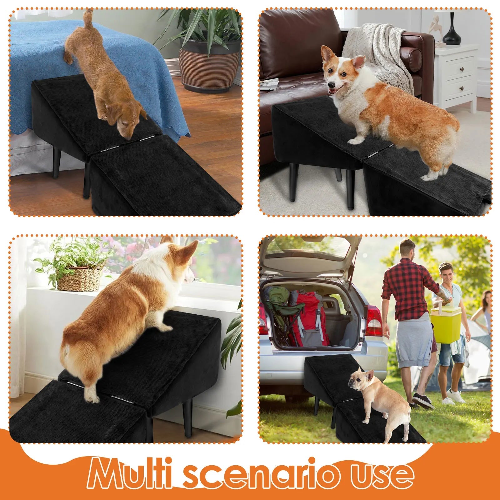 Give your furry friend safe, effortless access to the sofa with this plush indoor pet ladder, designed to protect joints and keep your home looking stylish. - Luxempirez