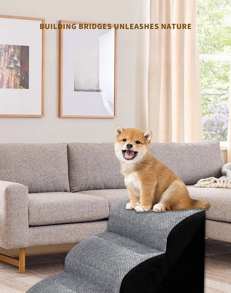 Give your pet safe, easy access to the sofa or bed with these soft foam stairs. The gentle, anti - slip steps protect joints and are perfect for puppies, small dogs, senior pets, or those with mobility issues. - Luxempirez