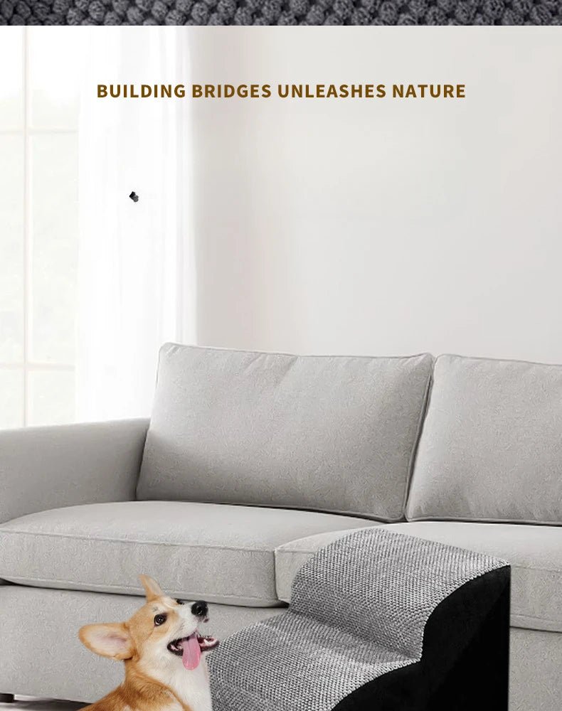 Give your pet safe, easy access to the sofa or bed with these soft foam stairs. The gentle, anti - slip steps protect joints and are perfect for puppies, small dogs, senior pets, or those with mobility issues. - Luxempirez