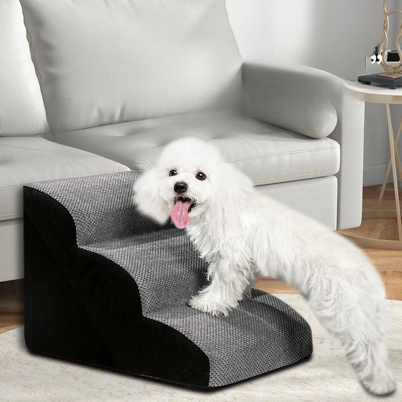 Give your pet safe, easy access to the sofa or bed with these soft foam stairs. The gentle, anti - slip steps protect joints and are perfect for puppies, small dogs, senior pets, or those with mobility issues. - Luxempirez