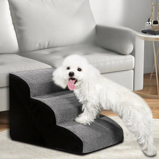 Give your pet safe, easy access to the sofa or bed with these soft foam stairs. The gentle, anti - slip steps protect joints and are perfect for puppies, small dogs, senior pets, or those with mobility issues. - Luxempirez