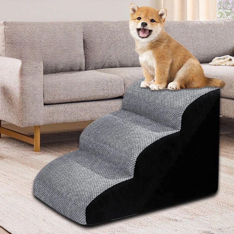 Give your pet safe, easy access to the sofa or bed with these soft foam stairs. The gentle, anti - slip steps protect joints and are perfect for puppies, small dogs, senior pets, or those with mobility issues. - Luxempirez
