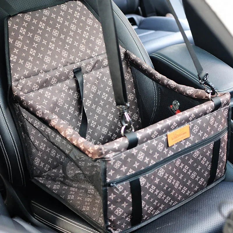 Give your pet the ultimate travel experience with this luxury car seat, designed for style and safety. Featuring premium materials and a chic pattern inspired by high - end fashion, this seat keeps your dog comfortable and protected on every journey - Luxempirez