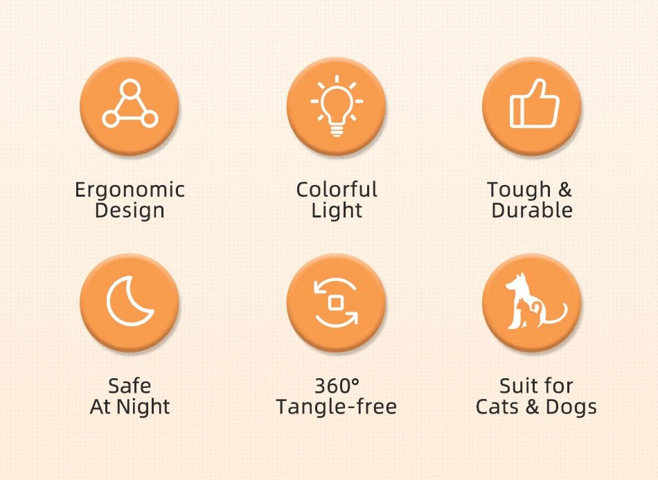 Give your pet walks a modern upgrade with this Double - Sided RGB Light Ring Leash! This stylish retractable leash features five - color LED lights for added visibility and safety during night walks. Enjoy both fun and peace of mind - Luxempirez