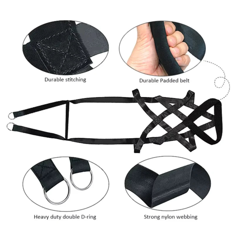 Laisse d'entraînement à la traction robuste avec ceinture de sécurité de traîneau conçue pour les grands chiens de travail et à haute énergie qui aiment tirer et travailler avec un harnais. - Luxempirez