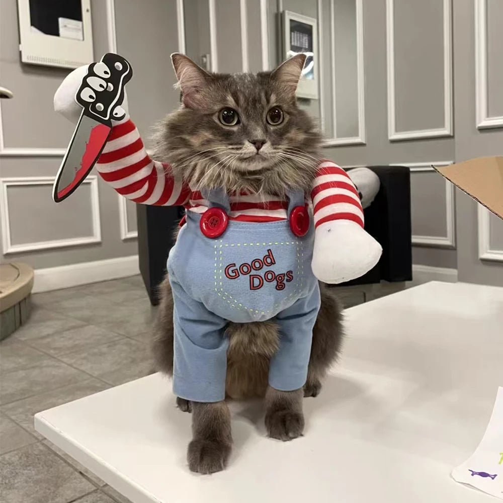 Hilarious knife‑wielding chef costume that instantly turns your sweet cat or dog into the star of every Halloween party, photo shoot, or TikTok video. - Luxempirez