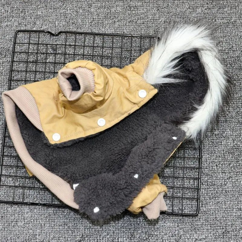 Indulge your canine companion with this exquisite dog jacket, designed for ultimate comfort and style. With its plush fleece lining and sophisticated faux fur hood trim, this piece combines warmth and elegance to perfection. - Luxempirez