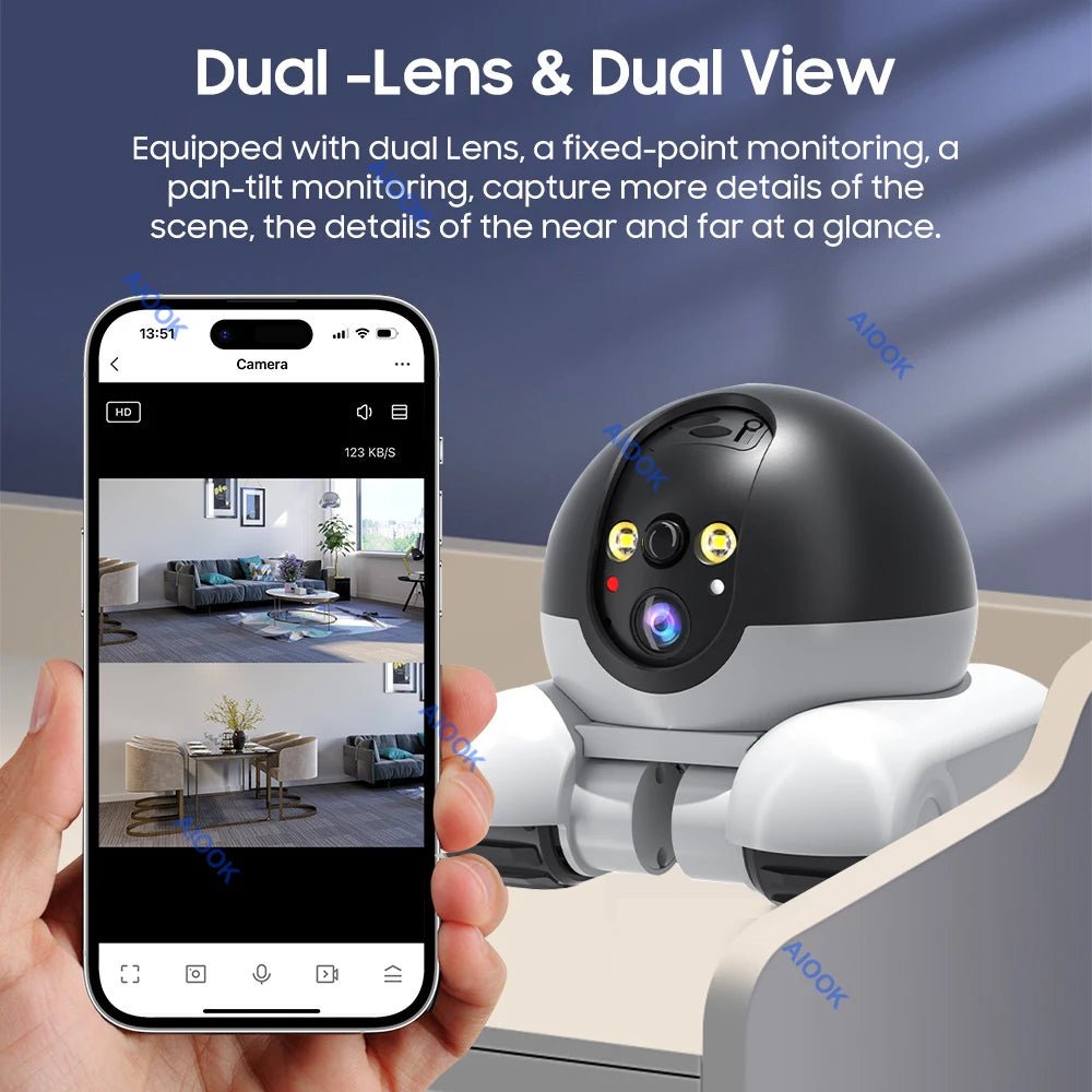 Introducing the ultimate smart rolling camera for pet owners! This innovative device not only monitors your home with dual - lens technology, but it also moves around to keep a close eye on your dogs wherever they go. Stay connected and check on your pets. - Luxempirez
