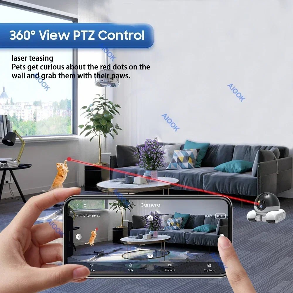 Introducing the ultimate smart rolling camera for pet owners! This innovative device not only monitors your home with dual - lens technology, but it also moves around to keep a close eye on your dogs wherever they go. Stay connected and check on your pets. - Luxempirez