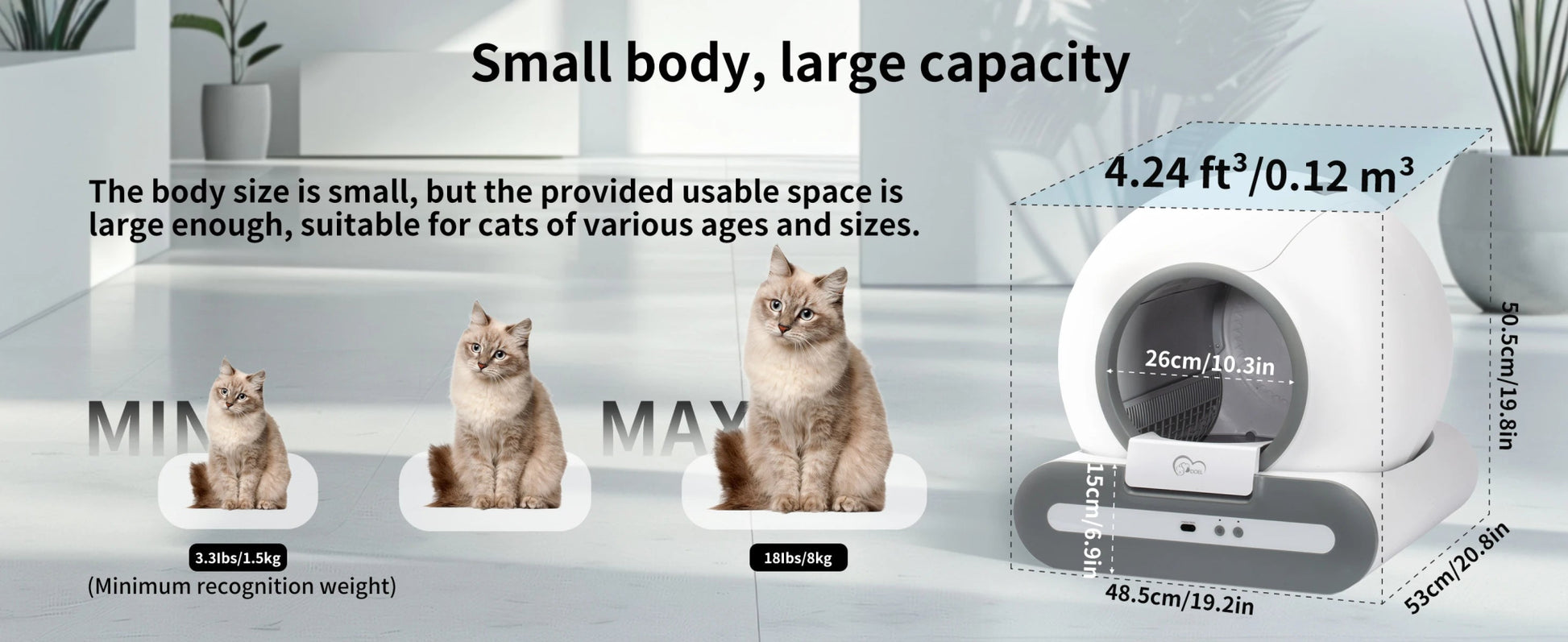 Keep it short and punchy, here is a ready - to - use text in English:Make litter box duty effortless with our smart self - cleaning cat litter box. Featuring app control and real - time health monitoring, it automatically cleans after each use. - Luxempirez