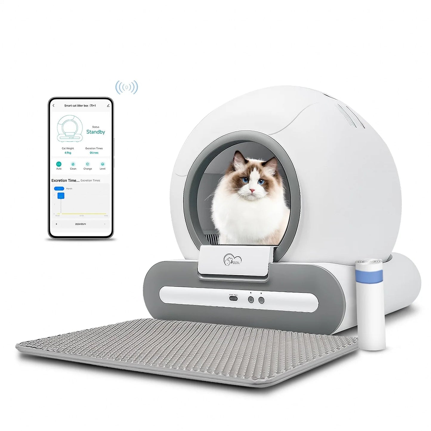 Keep it short and punchy, here is a ready - to - use text in English:Make litter box duty effortless with our smart self - cleaning cat litter box. Featuring app control and real - time health monitoring, it automatically cleans after each use. - Luxempirez