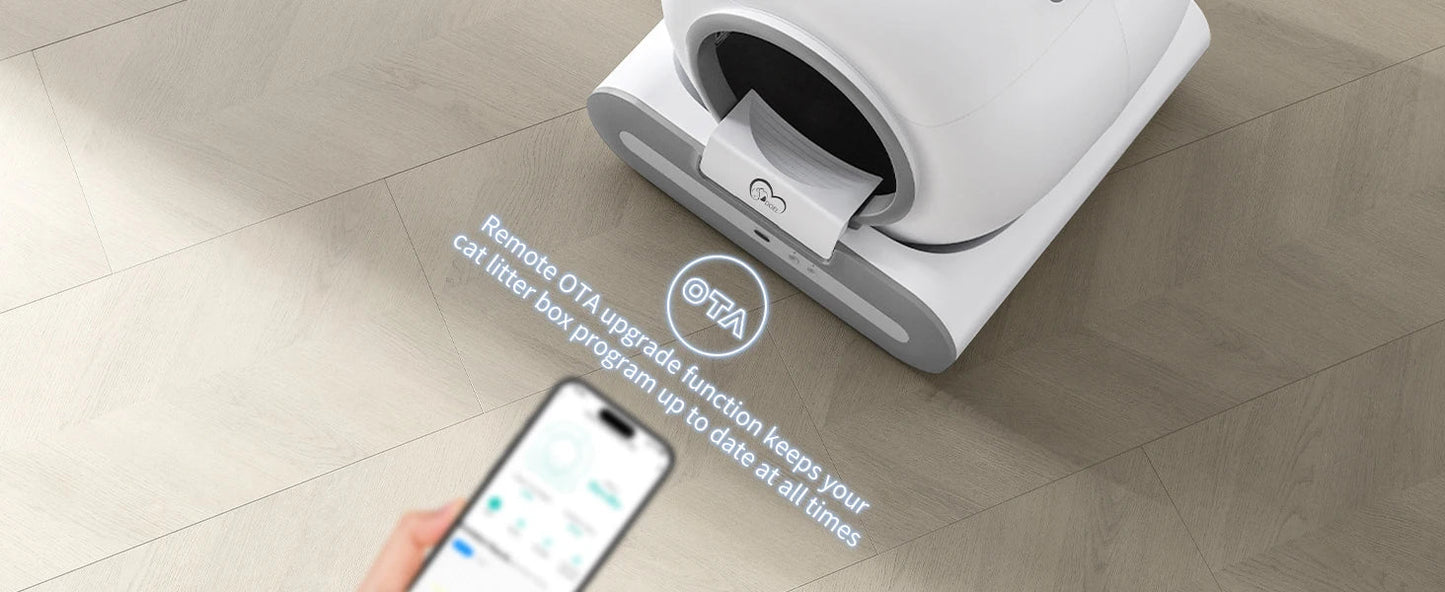 Keep it short and punchy, here is a ready - to - use text in English:Make litter box duty effortless with our smart self - cleaning cat litter box. Featuring app control and real - time health monitoring, it automatically cleans after each use. - Luxempirez
