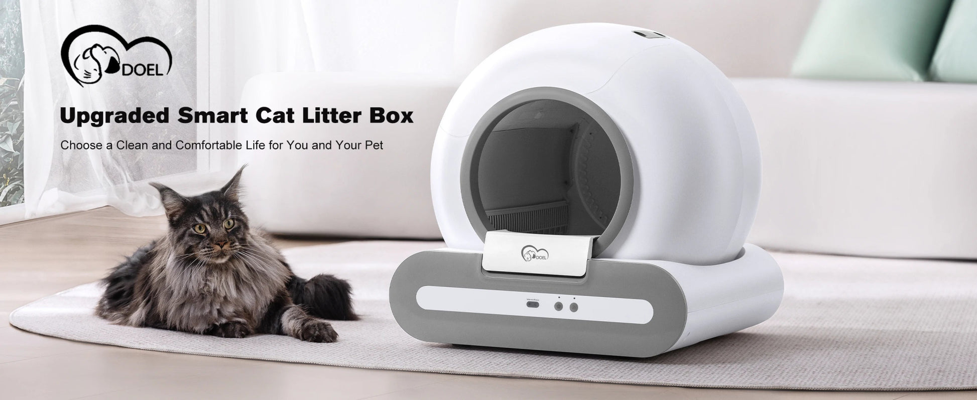 Keep it short and punchy, here is a ready - to - use text in English:Make litter box duty effortless with our smart self - cleaning cat litter box. Featuring app control and real - time health monitoring, it automatically cleans after each use. - Luxempirez