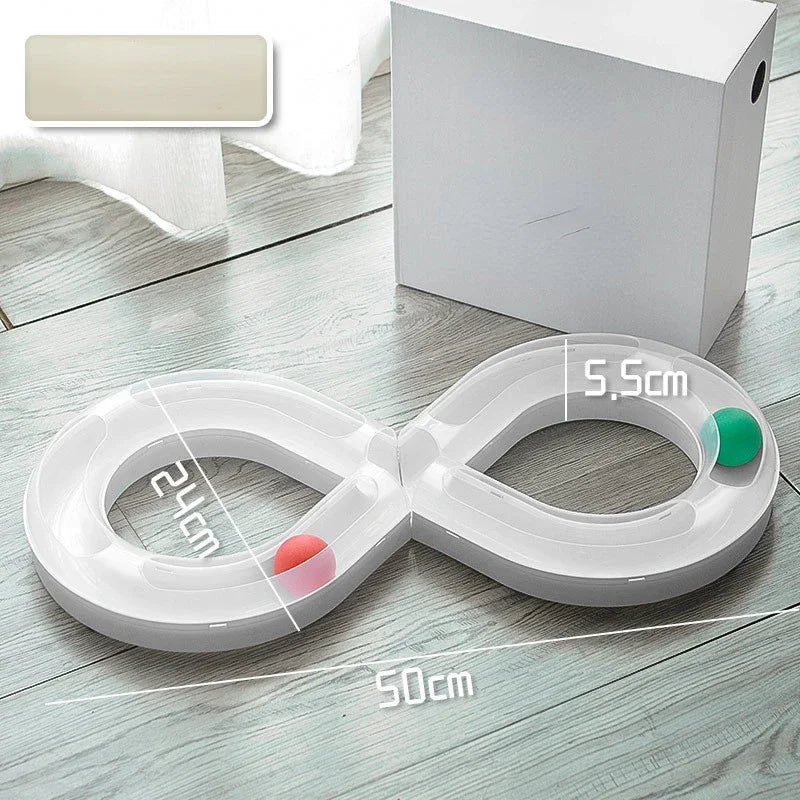 Keep your cat active and entertained with this sleek infinity - track toy, featuring colorful rolling balls that stimulate natural hunting instincts. A stylish, space - saving design that turns playtime into pure feline joy. - Luxempirez