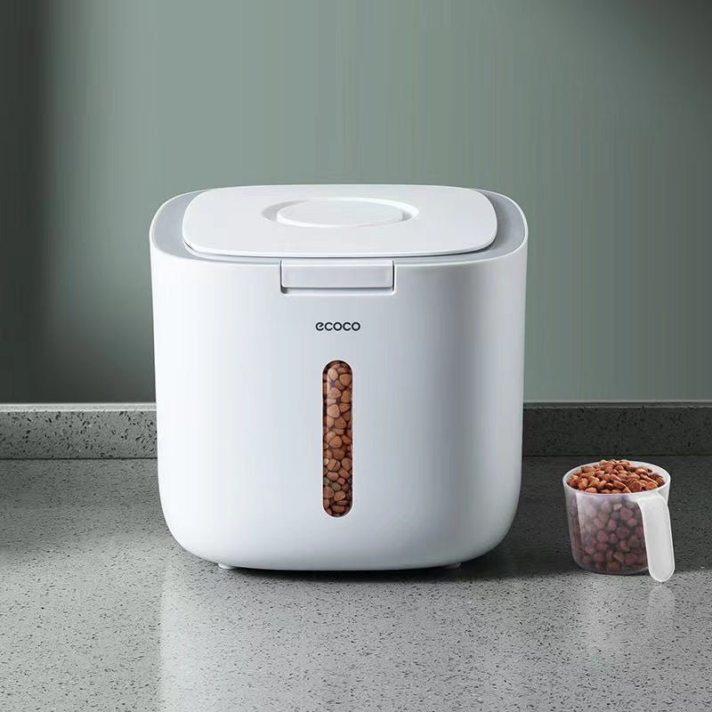 Keep your pet’s food fresh, dry, and organized with this airtight storage container, designed for dog and cat owners who want a clean and stylish feeding area. - Luxempirez