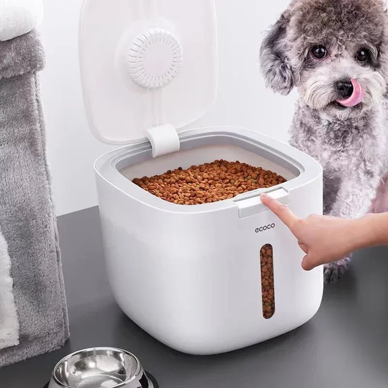 Keep your pet’s food fresh, dry, and organized with this airtight storage container, designed for dog and cat owners who want a clean and stylish feeding area. - Luxempirez