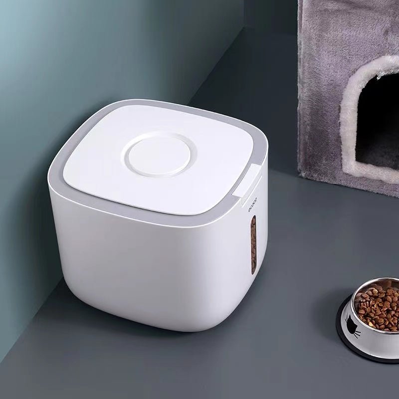 Keep your pet’s food fresh, dry, and organized with this airtight storage container, designed for dog and cat owners who want a clean and stylish feeding area. - Luxempirez