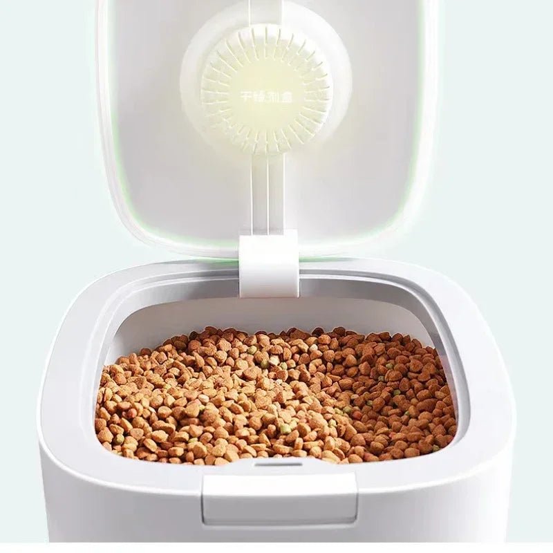 Keep your pet’s food fresh, dry, and organized with this airtight storage container, designed for dog and cat owners who want a clean and stylish feeding area. - Luxempirez