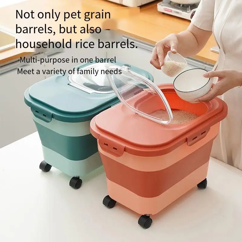 Keep your pet’s food fresh, organized, and easy to access with this 13/33 LB Collapsible Pet Food Storage Container. Designed for both cats and dogs, it offers an airtight seal and space‑saving design for modern kitchens. - Luxempirez