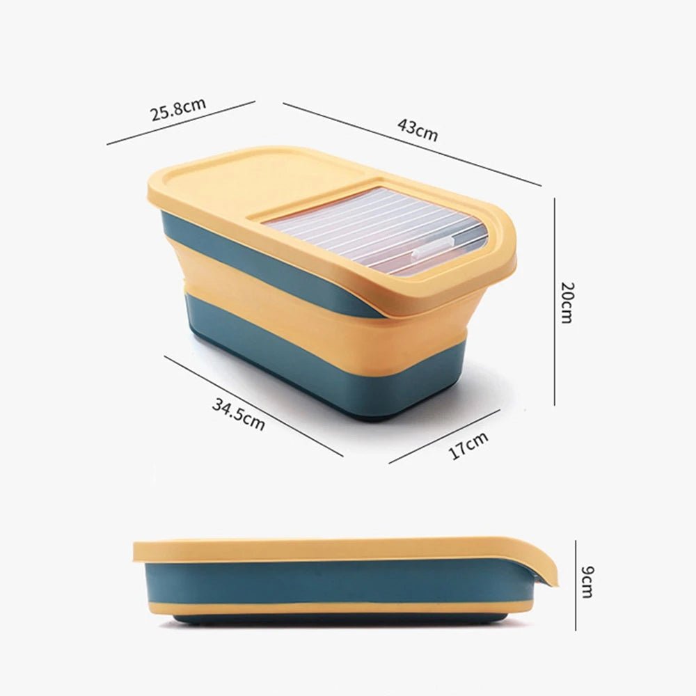 Keep your pet’s food fresh, organized, and easy to access with this 13/33 LB Collapsible Pet Food Storage Container. Designed for both cats and dogs, it offers an airtight seal and space‑saving design for modern kitchens. - Luxempirez