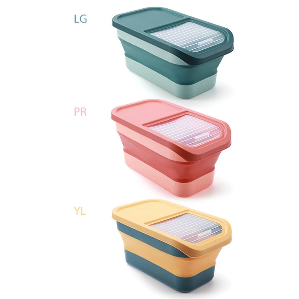 Keep your pet’s food fresh, organized, and easy to access with this 13/33 LB Collapsible Pet Food Storage Container. Designed for both cats and dogs, it offers an airtight seal and space‑saving design for modern kitchens. - Luxempirez