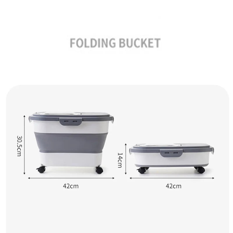 Keep your pet’s food fresh, organized, and easy to access with this 13/33 LB Collapsible Pet Food Storage Container. Designed for both cats and dogs, it offers an airtight seal and space‑saving design for modern kitchens. - Luxempirez