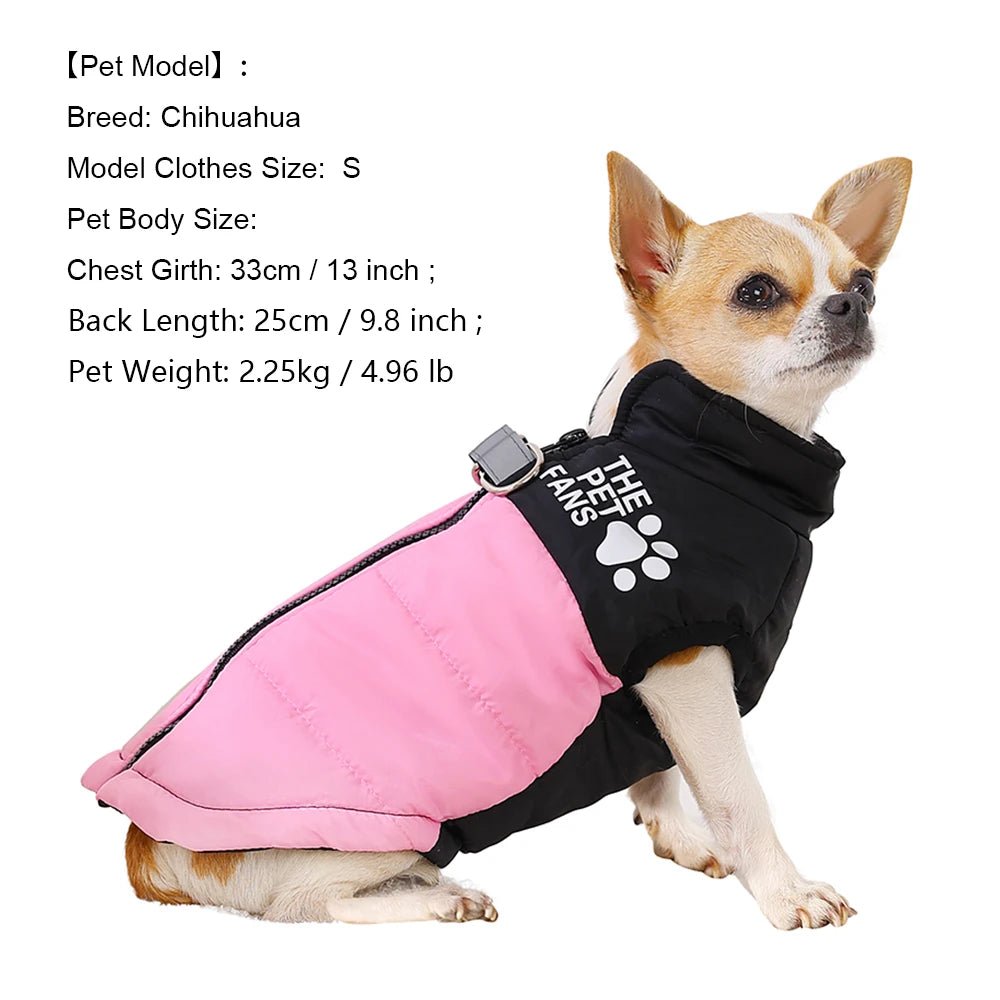 Keep your small dog cozy, stylish, and visible this winter with the Holapet Warm Reflective Dog Coat in medium size. Perfect for Chihuahuas, Pugs, and similar breeds, this jacket combines fun autumn prints with safety features for worry - free walks. - Luxempirez