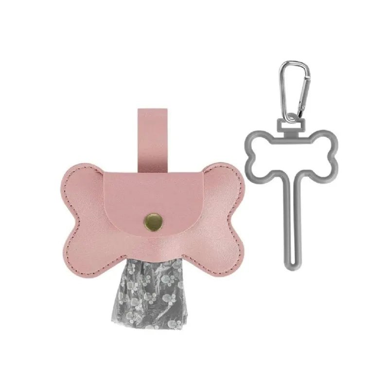 Keep your walks stylish and stress - free with this bone - shaped poop bag holder in premium faux leather. - Luxempirez