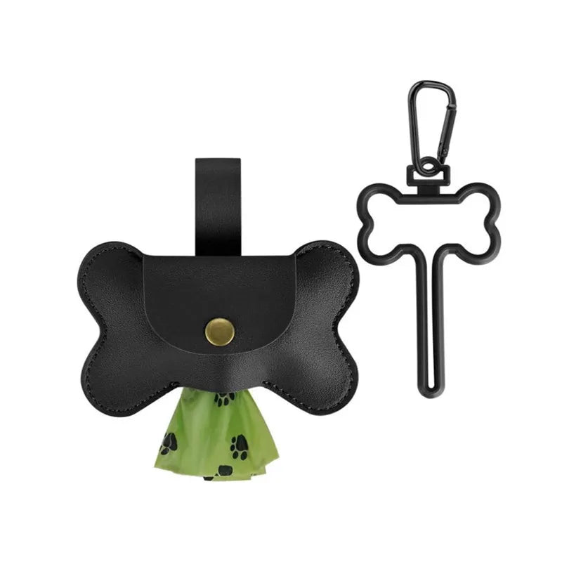 Keep your walks stylish and stress - free with this bone - shaped poop bag holder in premium faux leather. - Luxempirez