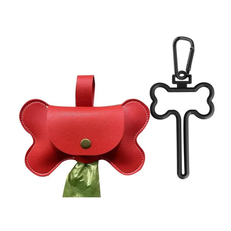 Keep your walks stylish and stress - free with this bone - shaped poop bag holder in premium faux leather. - Luxempirez