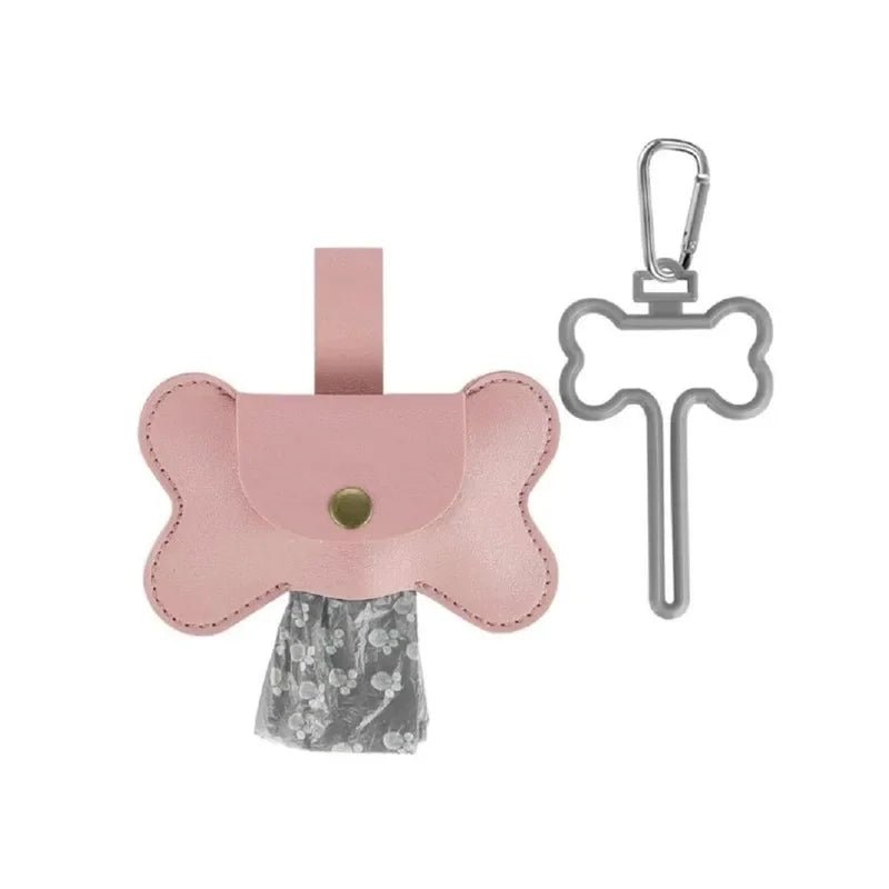 Keep your walks stylish and stress - free with this bone - shaped poop bag holder in premium faux leather. - Luxempirez