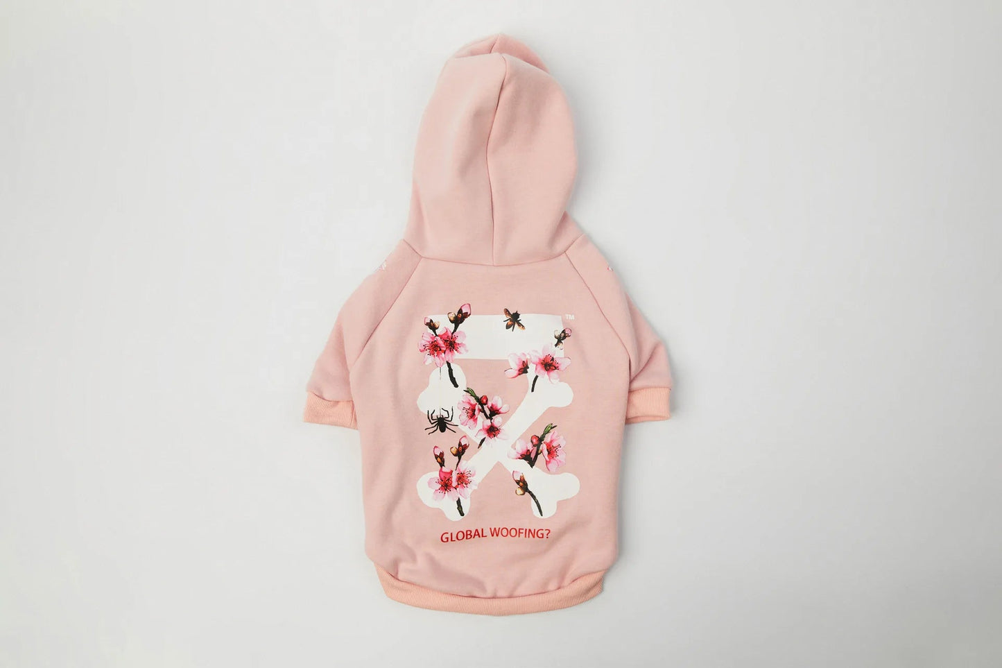 Let your dog make a statement in this luxurious black hoodie, adorned with intricate floral motifs and bold design accents front and back. The high - quality fabric ensures lasting comfort and warmth, while the unique aesthetic featuring "WOOF". - Luxempirez