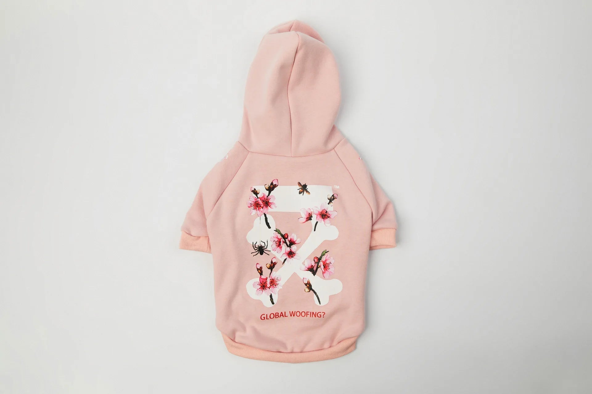 Let your dog make a statement in this luxurious black hoodie, adorned with intricate floral motifs and bold design accents front and back. The high - quality fabric ensures lasting comfort and warmth, while the unique aesthetic featuring "WOOF". - Luxempirez