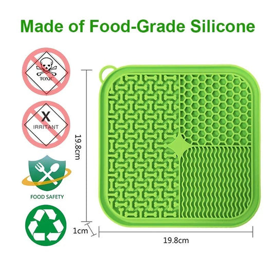 Tapis de léchage à alimentation lente pour chiens et chats Coussin à lécher en silicone de qualité alimentaire de qualité supérieure avec de fortes ventouses, conçu pour calmer les animaux de compagnie, réduire l'anxiété et ralentir l'alimentation pour une digestion plus saine. - Luxempirez