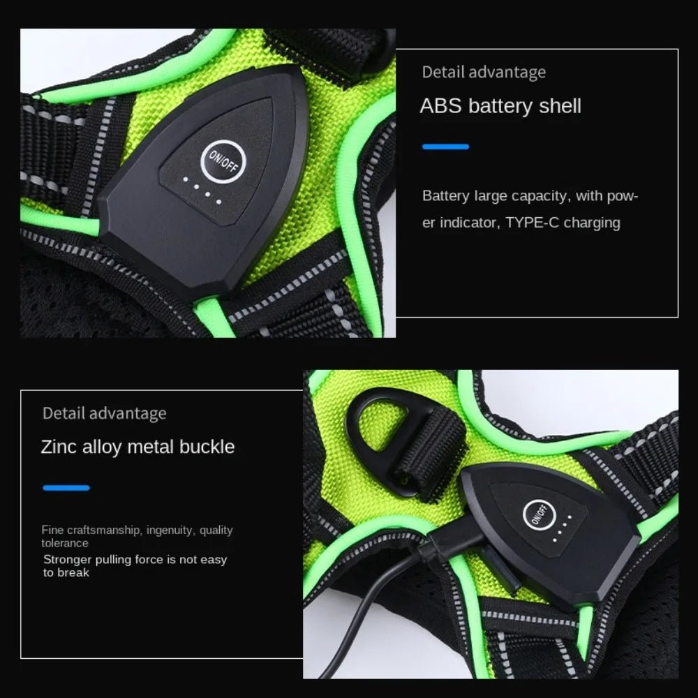 Light - up LED dog harnesses are perfect to sell as a safety and style accessory for night walks, because they keep dogs highly visible while staying comfortable and rechargeable for daily use. - Luxempirez