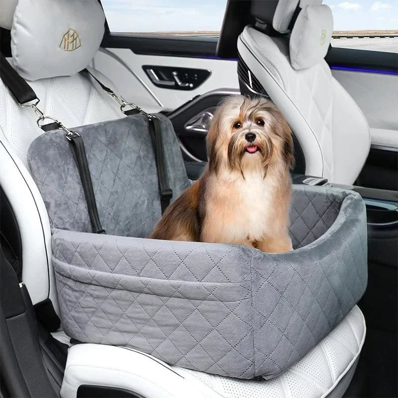 Siège auto de luxe pour animaux de compagnie avec housse amovible et lavable – Siège de sécurité antidérapant pour chiens et chats, utilisation sur siège avant ou arrière - Luxempirez