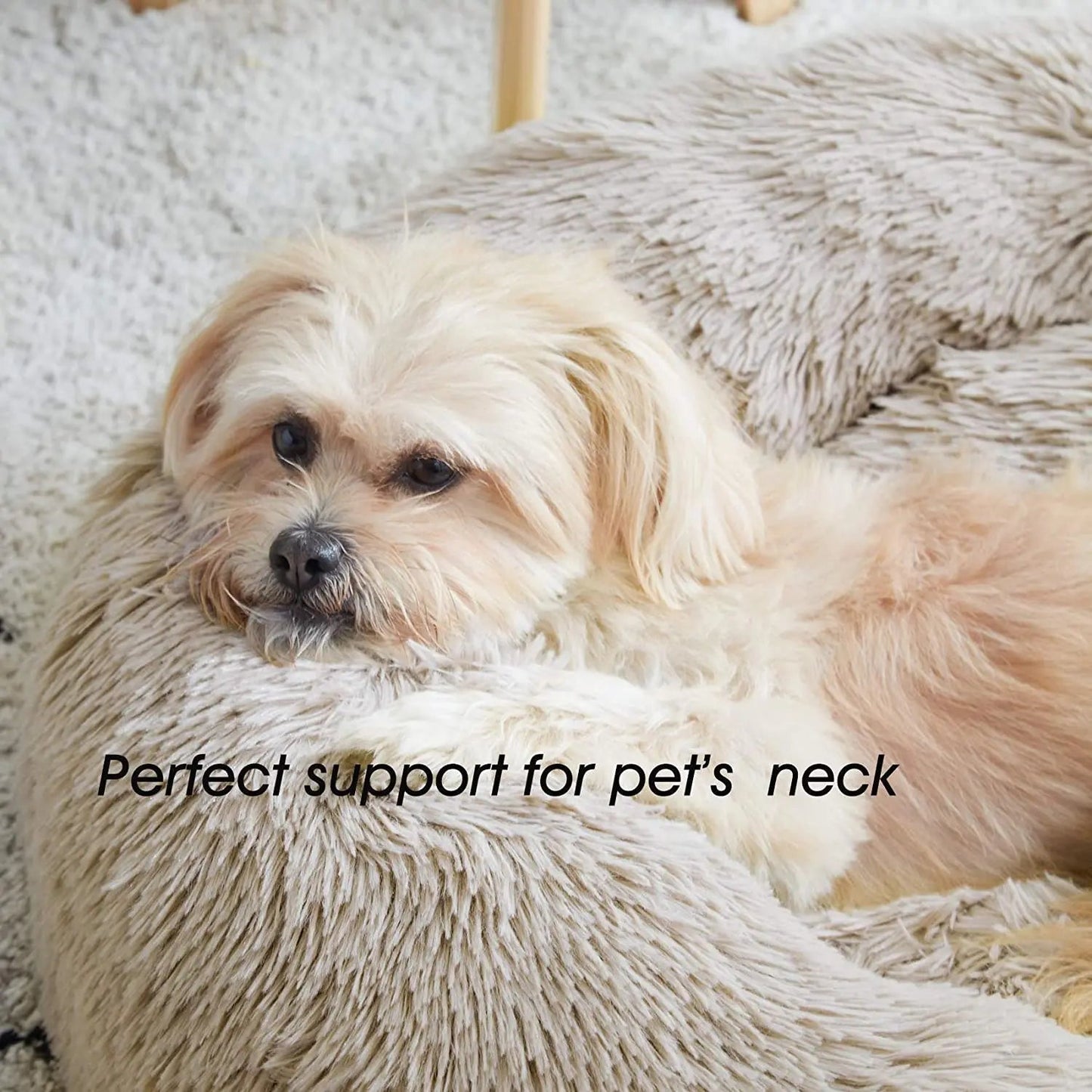Offer your four - legged companion an exquisite retreat with this premium calming dog bed where comfort meets elegance for pets who deserve the very best. Designed with plush, vegan faux fur and a generously deep sleeping area. - Luxempirez