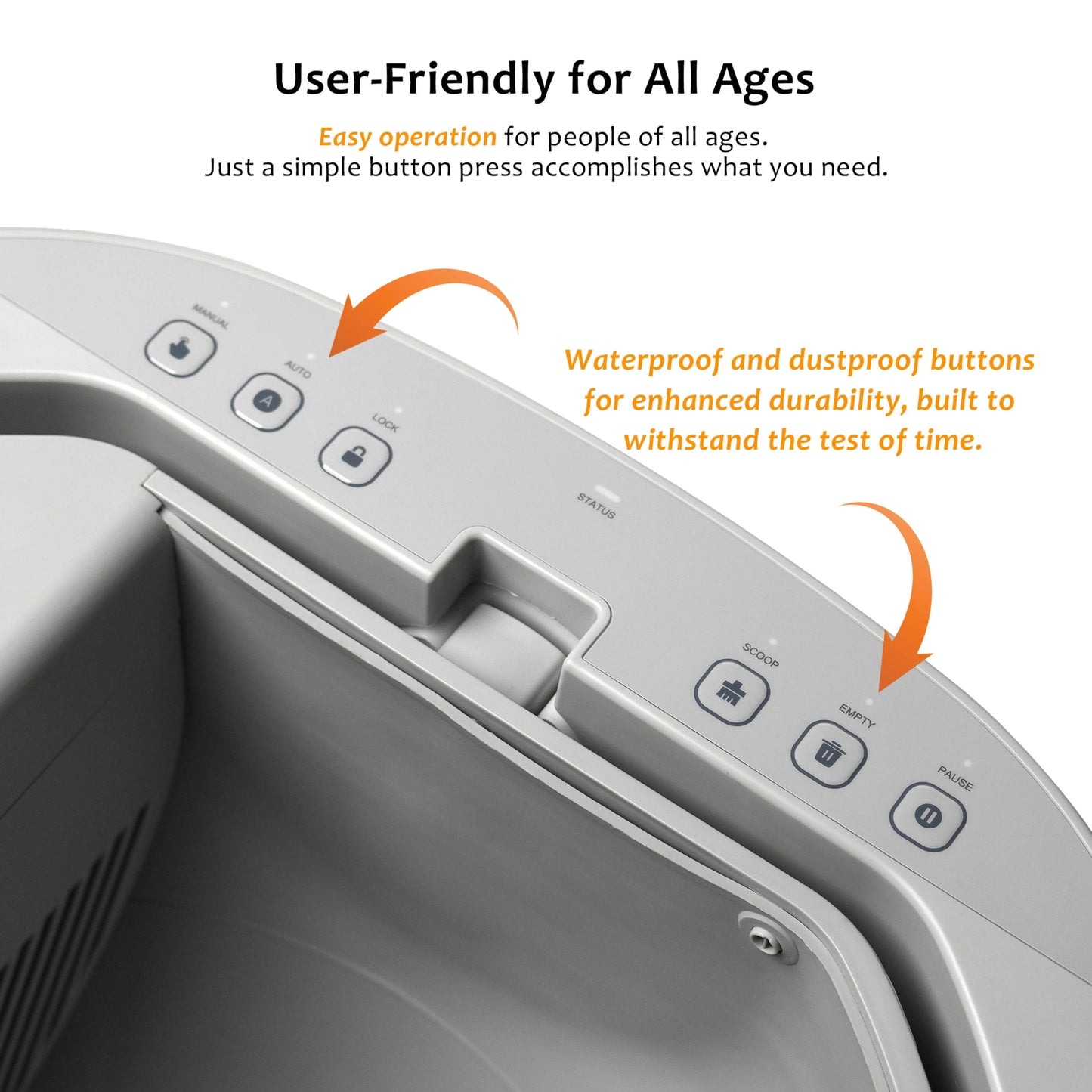 Parfait pour les maisons multi-chats, ce bac à litière spacieux peut accueillir confortablement jusqu'à 3 chats avec une grande poubelle de 2 L, vous offrant jusqu'à 5 jours sans ramasser. Son design ouvert et moderne garde votre espace propre tout en offrant une salle de bain luxueuse et sans stress. - Luxempirez