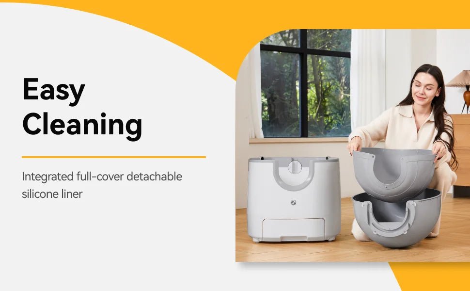 Parfait pour les maisons multi-chats, ce bac à litière spacieux peut accueillir confortablement jusqu'à 3 chats avec une grande poubelle de 2 L, vous offrant jusqu'à 5 jours sans ramasser. Son design ouvert et moderne garde votre espace propre tout en offrant une salle de bain luxueuse et sans stress. - Luxempirez