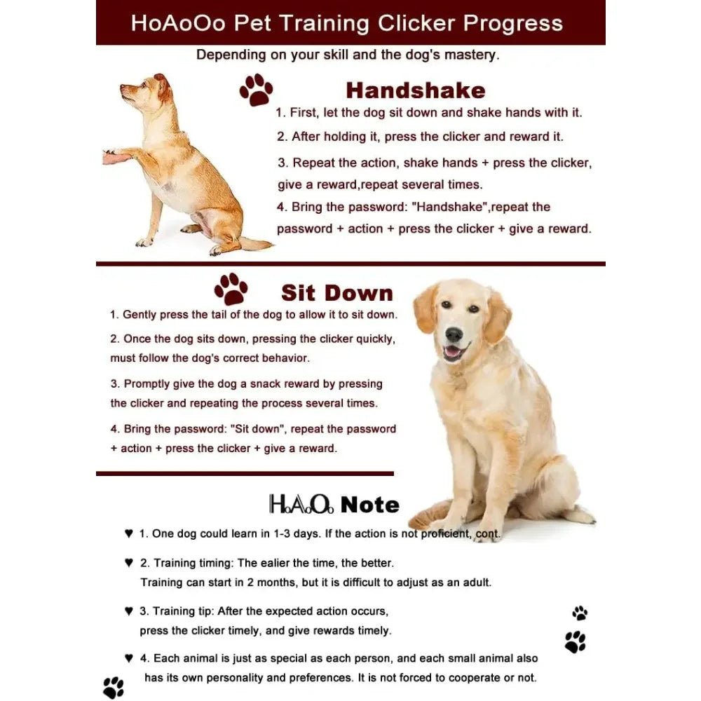 Clicker de dressage pour animaux de compagnie avec dragonne – outil indispensable pour rendre le dressage de votre chien plus facile, plus rapide et plus amusant pour vous et votre animal de compagnie. - Luxempirez