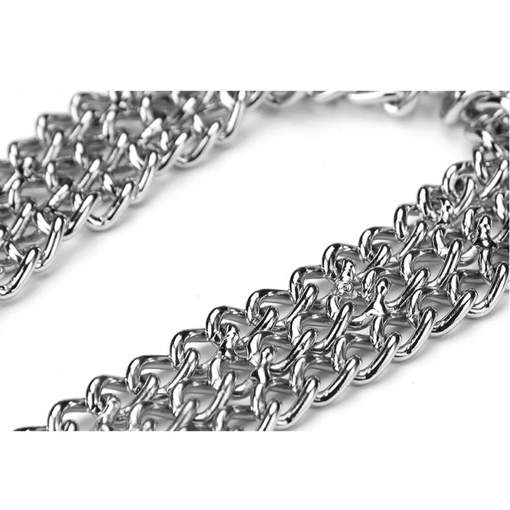 Powerful, chew - proof and stylish, this heavy - duty Cuban link chain collar is designed for strong, large dogs that need both control and comfort during daily walks. - Luxempirez