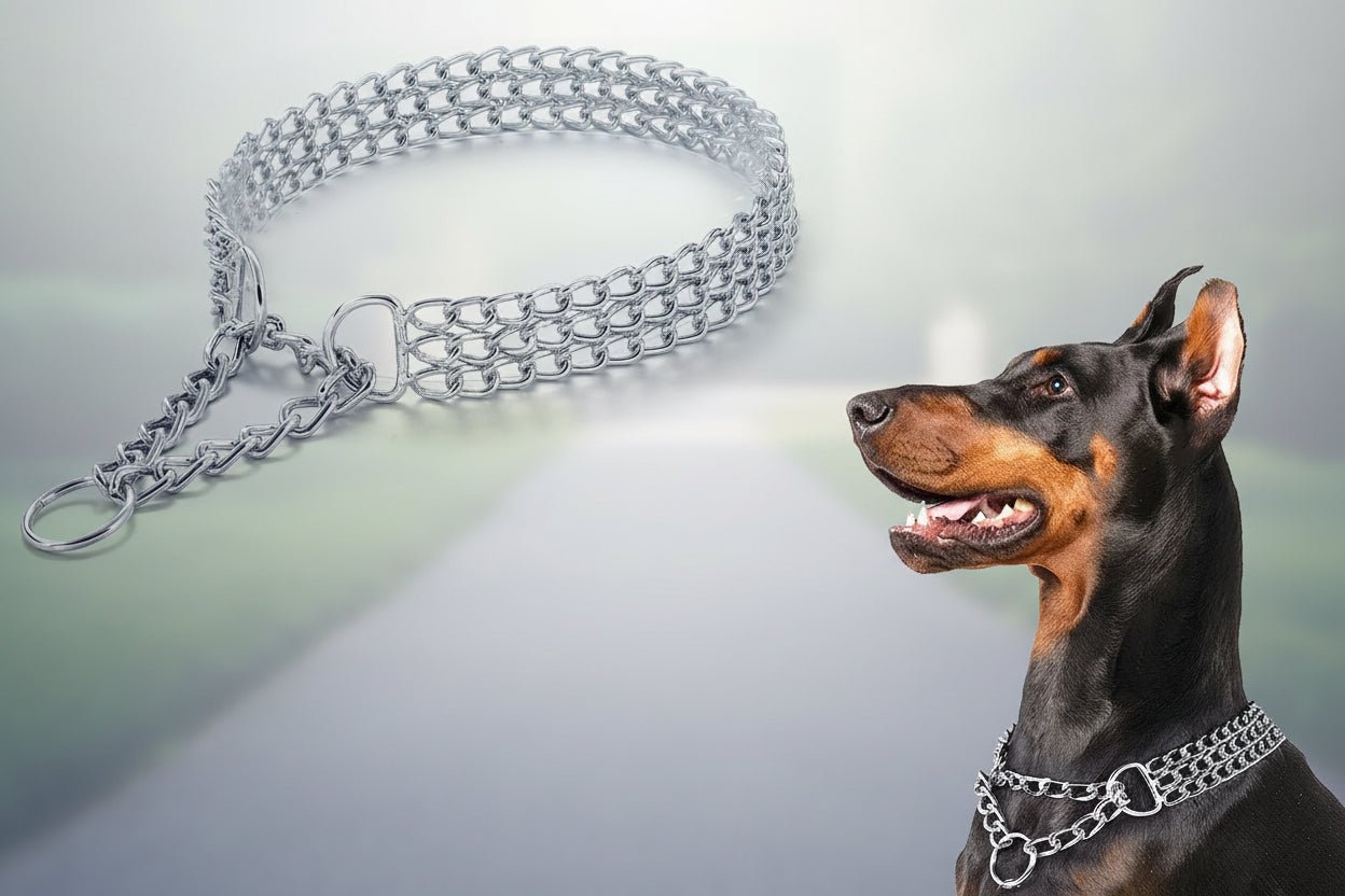 Powerful, chew - proof and stylish, this heavy - duty Cuban link chain collar is designed for strong, large dogs that need both control and comfort during daily walks. - Luxempirez