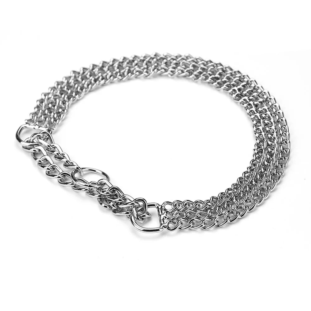 Powerful, chew - proof and stylish, this heavy - duty Cuban link chain collar is designed for strong, large dogs that need both control and comfort during daily walks. - Luxempirez