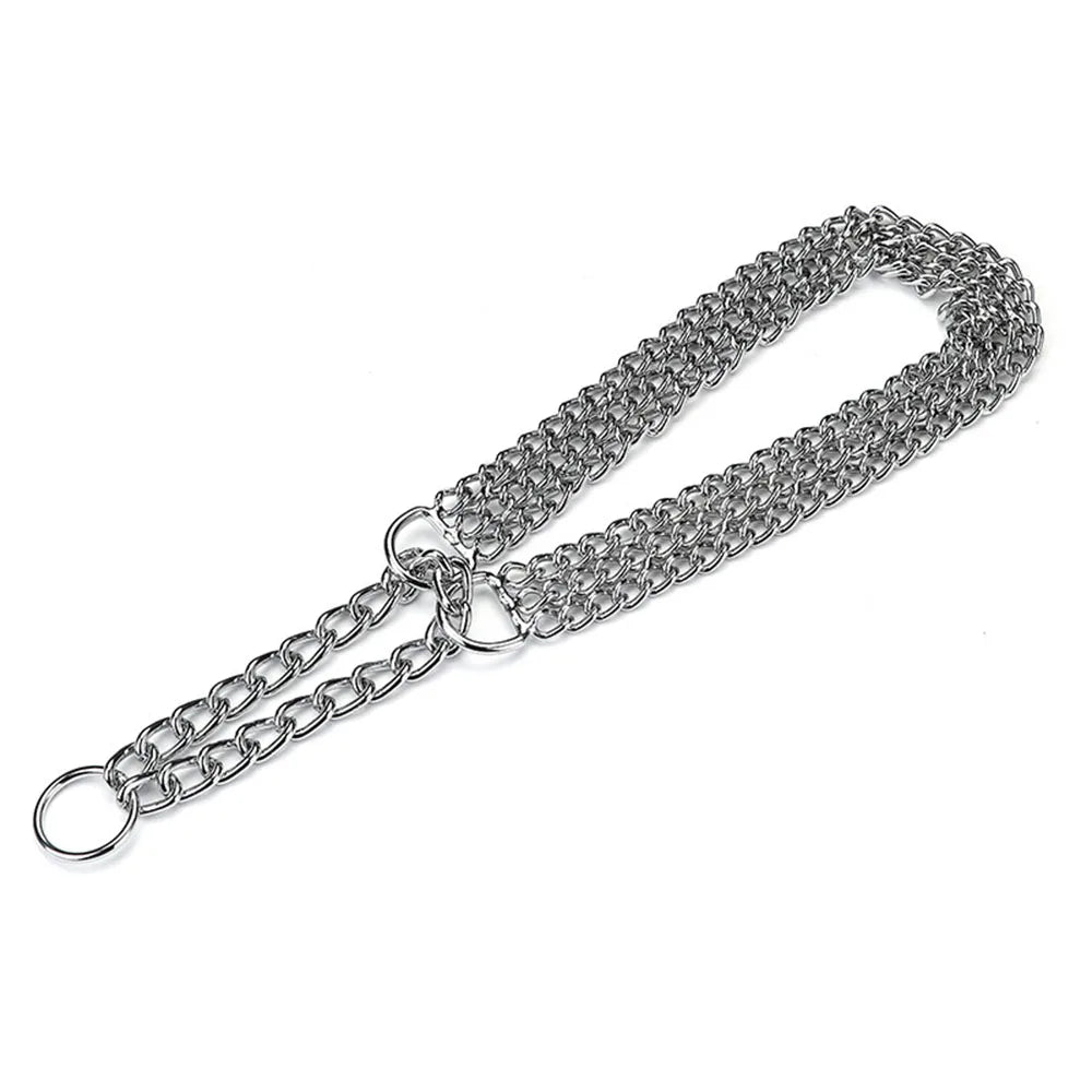 Powerful, chew - proof and stylish, this heavy - duty Cuban link chain collar is designed for strong, large dogs that need both control and comfort during daily walks. - Luxempirez