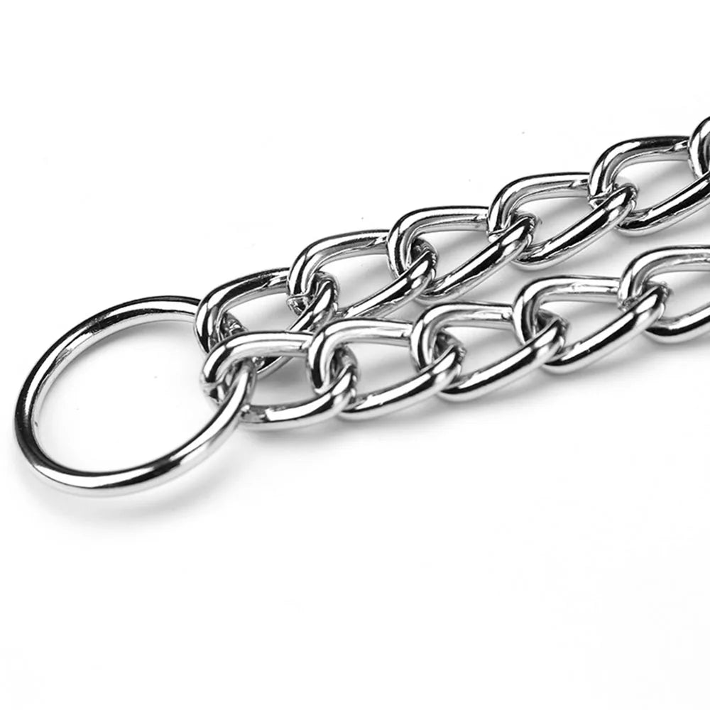 Powerful, chew - proof and stylish, this heavy - duty Cuban link chain collar is designed for strong, large dogs that need both control and comfort during daily walks. - Luxempirez