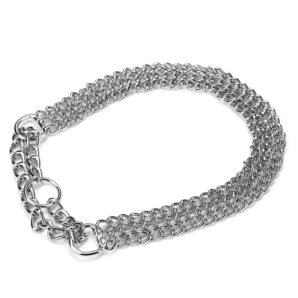 Powerful, chew - proof and stylish, this heavy - duty Cuban link chain collar is designed for strong, large dogs that need both control and comfort during daily walks. - Luxempirez