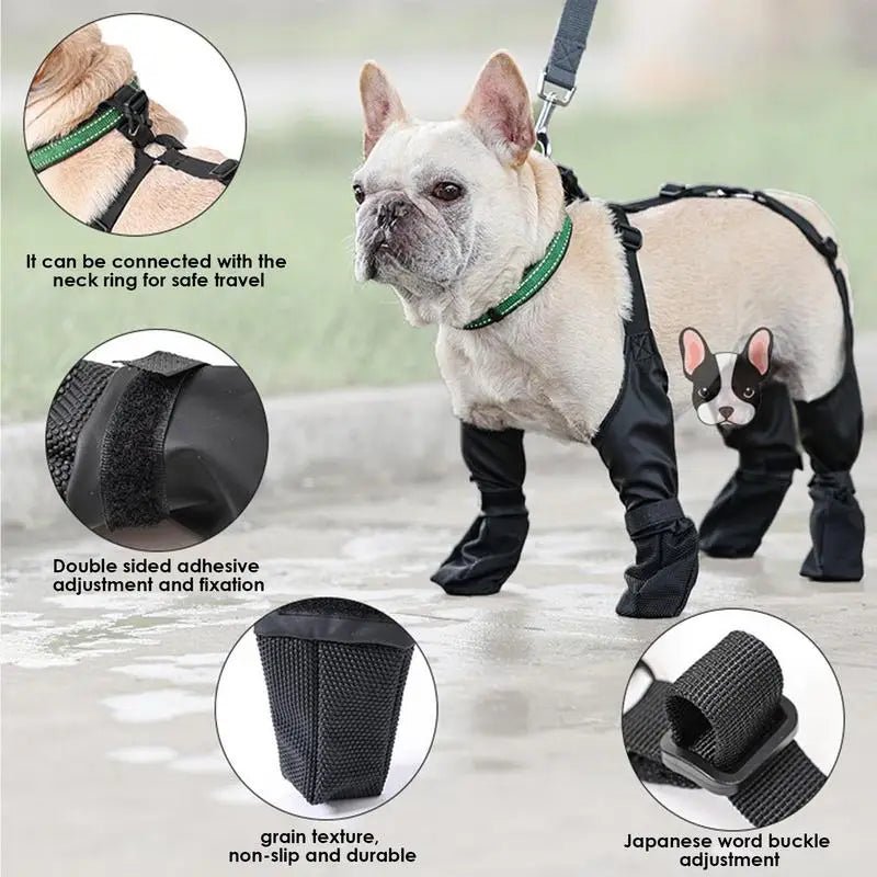 Protect your dog's paws from rain, snow, and rough terrain with these Adjustable Waterproof Dog Boots. Designed for outdoor hikes and winter walks, they keep pets safe and comfortable on any adventure. - Luxempirez