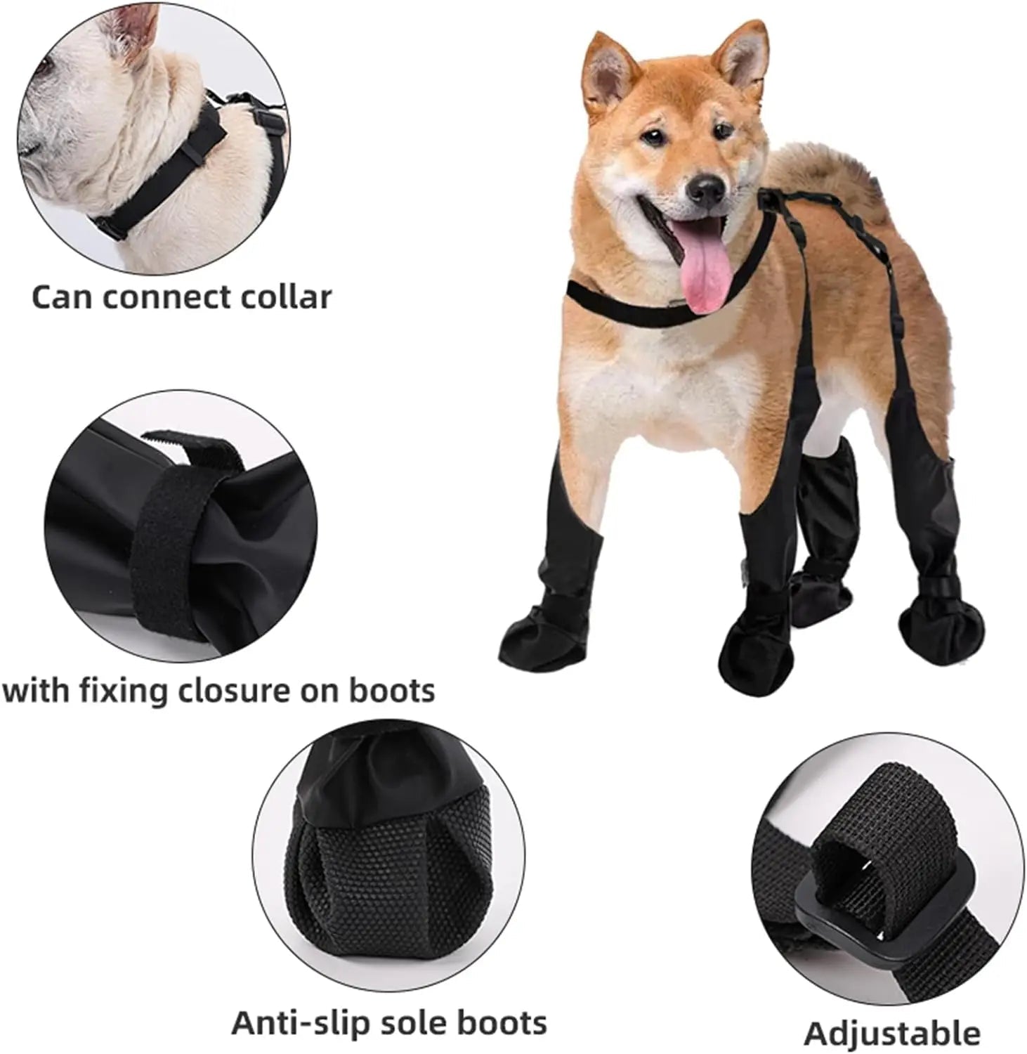 Protect your dog's paws from rain, snow, and rough terrain with these Adjustable Waterproof Dog Boots. Designed for outdoor hikes and winter walks, they keep pets safe and comfortable on any adventure. - Luxempirez